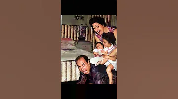 الفنانة هدى سلطان وزوجها الفنان فريد شوقي و بناتهم ناهد و مها عام 1954 