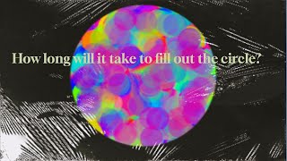 Bouncing balls inside a circle to create a vividly color pattern