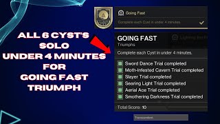 Going fast triumph - All Cyst's solo in under 4 minutes - Destiny 2