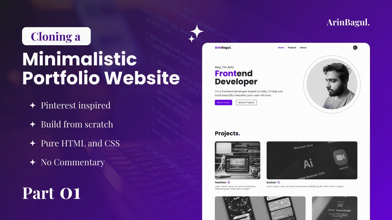Html Pinterest Build a Portfolio Website from Scratch with HTML & CSS 🚀 | Pinterest ...