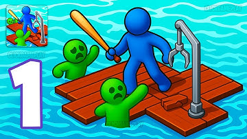 Zombie Raft Gameplay Walkthrough Part 1 - Tutorial Survive From Zombies (Android,iOS)