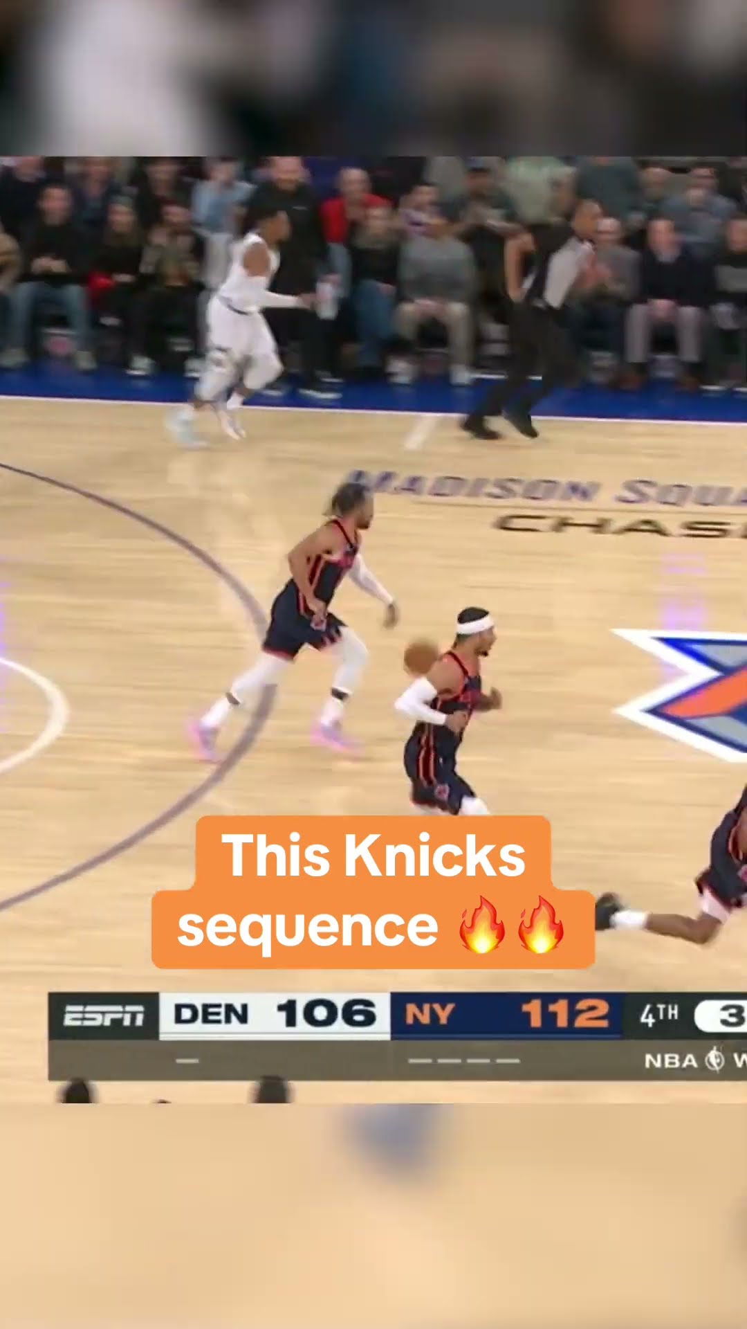 KAT block ➡️ Brunson no-look ➡️ Bridges reverse ?‍?