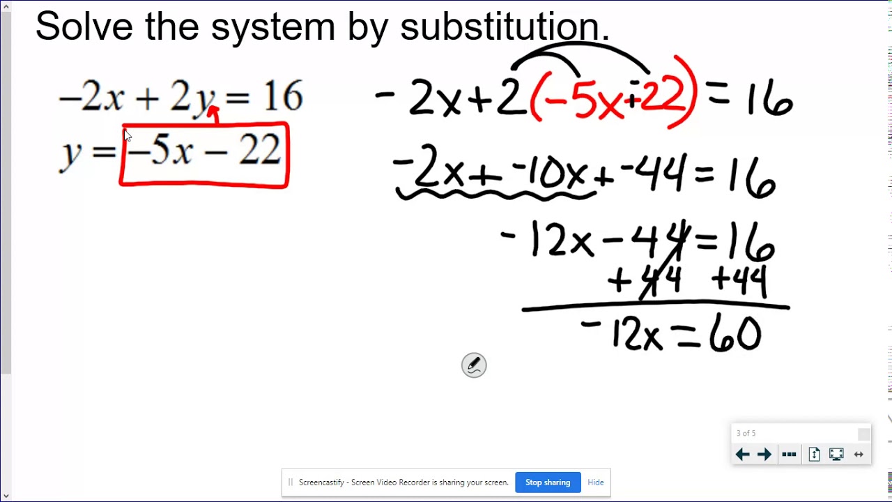 Review Systems with Graphing and Substitution - YouTube