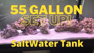 Setting Up 55 Gallon Saltwater Fish Tank! 55 GALLON WEEK 1!