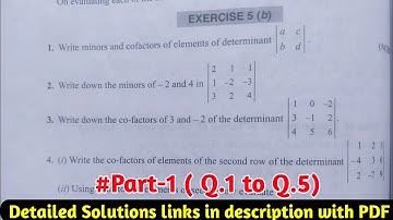 12th (ISC) Determinant  Exercise 5 (b)- Part 1 Mathematics || According to New Syllabus ||