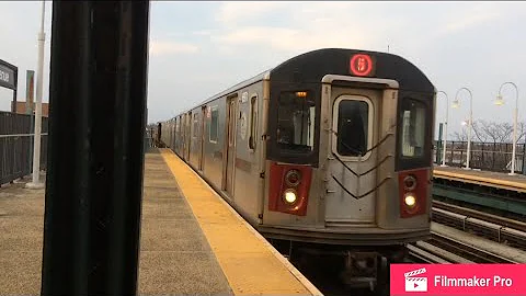 NYC Subway: R142 (5) Train Action at Neried Avenue-238 Street.(HD)