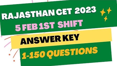 Rajasthan cet answer key 5 Feb 1st shift paper solution @Datarclasses