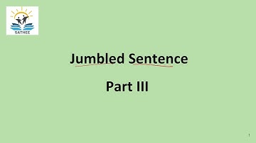 Jumbled Sentences Practice Set 2 #SATHEE_SSC #swayamprabha #SSC
