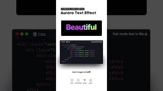 How to make Glowing Text in CSS (Aurora Effect) 💻