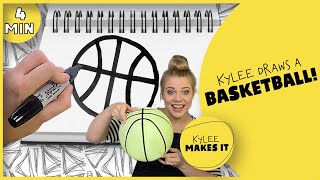 How to Draw a Basketball | Kids Art Video | Kylee Draws a Basketball | Make a Basketball Drawing