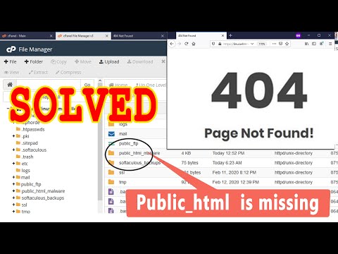 How to Fix 404 Page not Found error on my website & public_html missing/renamed? |?LIVE