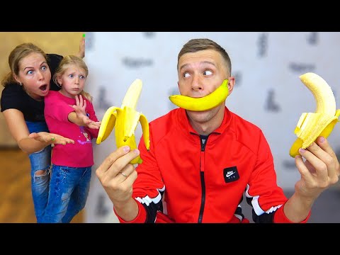 Милана и Мама ПОДШУТИЛИ над ПАПОЙ! Или Папа как Обезянка Скетч Челлендж