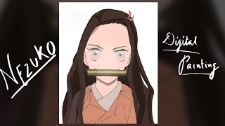 Digital painting Nezuko - Complete Process