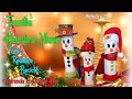 Familia Hombre Nieve, base de reciclaje + moldes gratis (Snowman family, recycling base + free molds