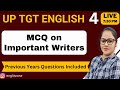 🔴MCQ on Important Writers || One shot Revision On UP TGT English || Session 4