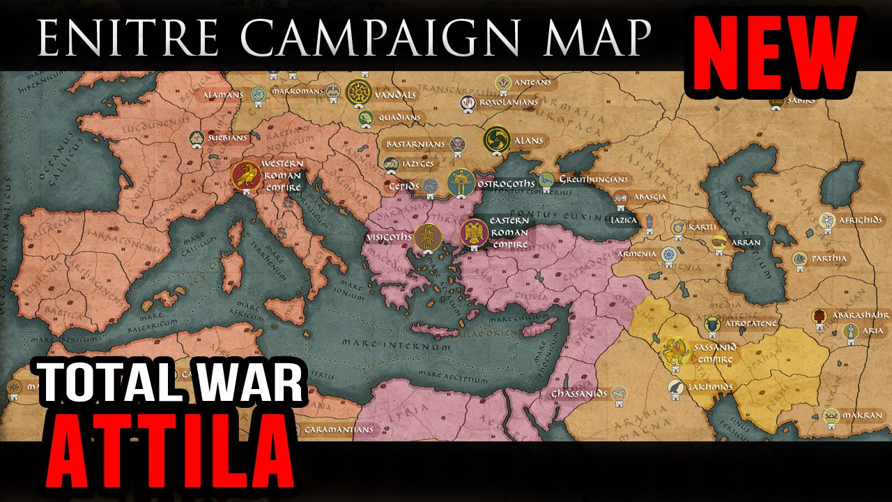 Total War Attila All Factions And Starting Locations Map Youtube