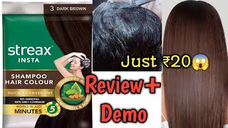 Streax Insta Shampoo Hair color Review+Demo | Dark Brown hair color At Home  | - YouTube