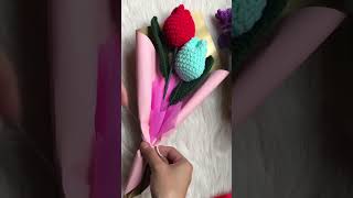 Simple Tulip wrapping tutorial for beginner #crochet #crocheting