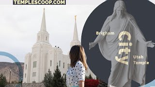 Brigham City Utah Temple on a winter day by drone on December 14, 2020