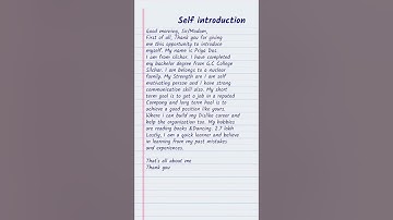 Self introduction in english || interview introduce yourself || #shorts #trending #introduction