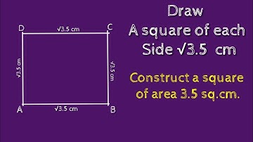 How to construct a square of each side √3.5 cm. construct a square of area 3.5 sq.cm.shsirclasses.