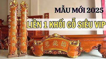 Cuốn Thư Câu Đối Liền Khối Gỗ Hương Đá Đục Tay - Hoành Phi Câu Đối Bằng Gỗ Mẫu Mới Nhất