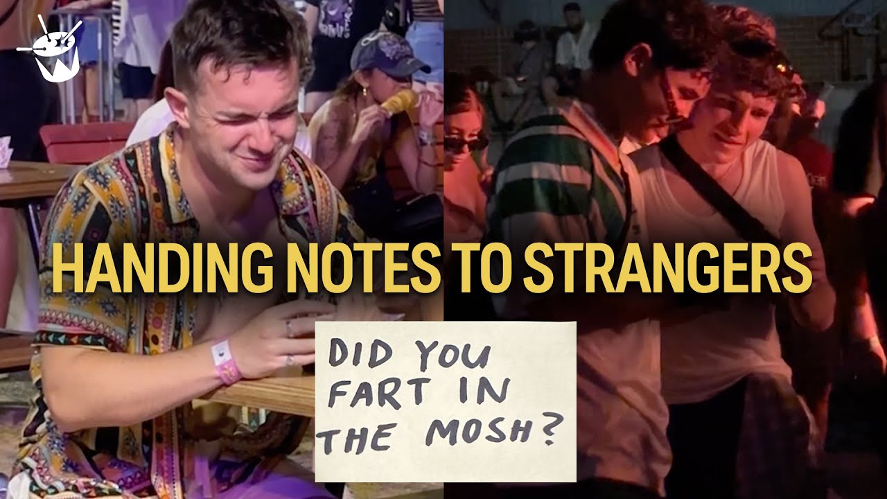 Handing notes to strangers at Laneway Festival - YouTube