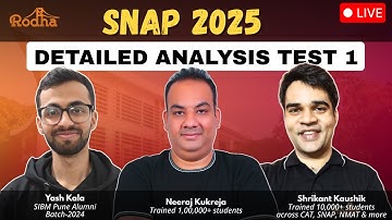 SNAP 2025 Test-1 Breakdown LIVE | Sectional Difficulty, Ideal Attempts & Cutoff Predictions