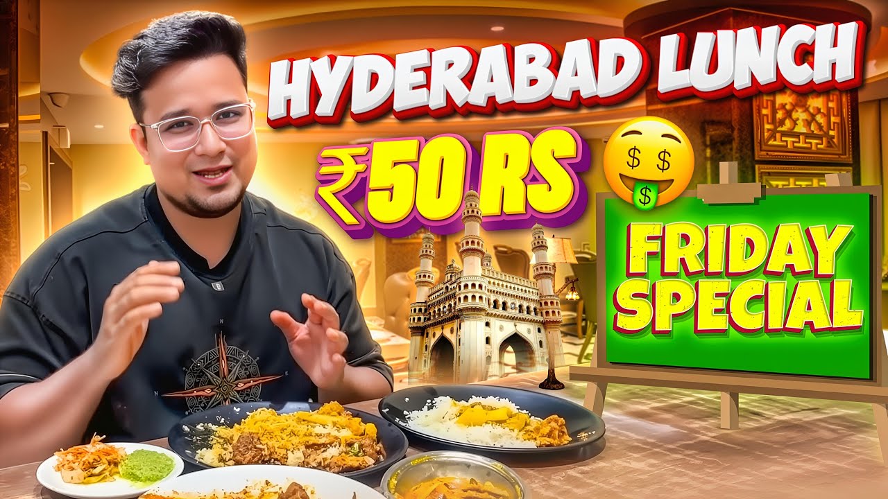 AC Family Lunch only at 50 Rs | Pakka Hyderabadi Lunch in OLD CITY | Explore with 