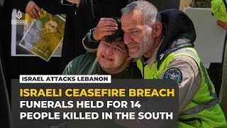 Funerals in southern Lebanon after Israeli strikes kill 14, mostly from one family