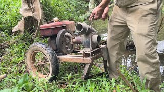 Reviving The Water Pumping Machine From An Abandoned House . Great Diesel Engine Restoration Skills