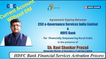 CSC VLE HDFC PERSONAL ZERO BALANCE CURRENT ACCOUNT OPEN FULL INFORMATION