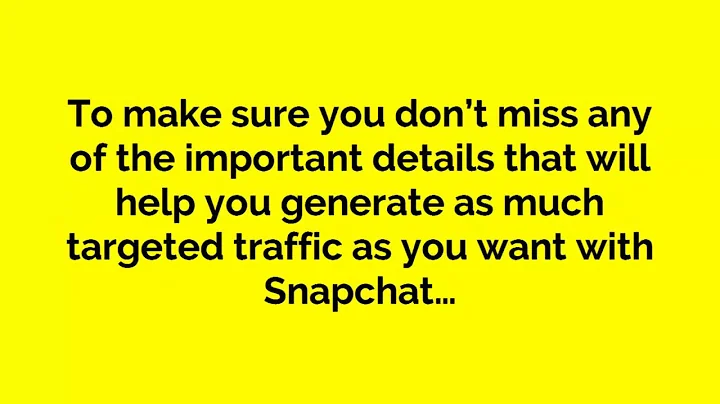 Snapchat Marketing Excellence Sales Video