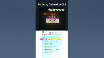 Birthday Animation #html #css #javascript |||