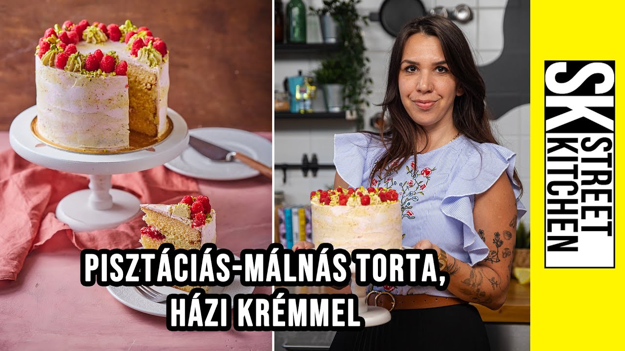 🟢 PISZTÁCIÁS-MÁLNÁS torta, házi krémmel 🤩