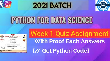 Python For Data Science Assignment Solution | Week 1 | NPTEL | SWAYAM |