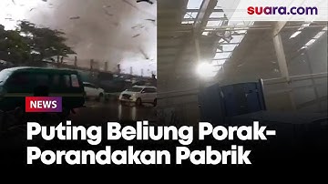 Terjangan Angin Puting Beliung Porak Porandakan Pabrik di Rancaekek