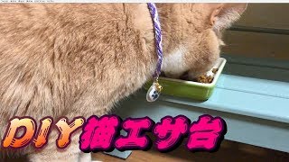 猫のエサ台をお母ちゃんが手作り