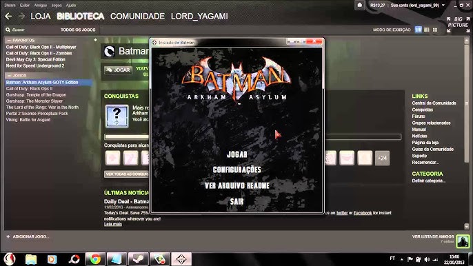 COMO RESOLVER (((ERRO LOG))) BATMAN ARKHAM ASYLUM GOTY TRADUÇÃO PC HD 1080p  