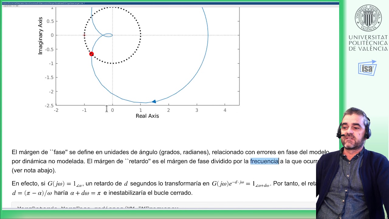 Márgenes de fase, ganancia y retardo (control monovariable): ejemplo