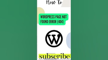 WordPress Page Not Found Error 404