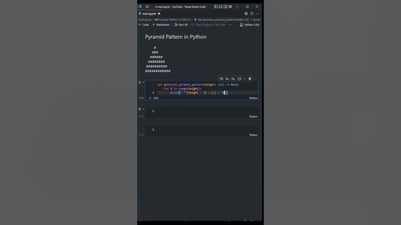 How to generate a Pyramid Pattern in Python - YouTube