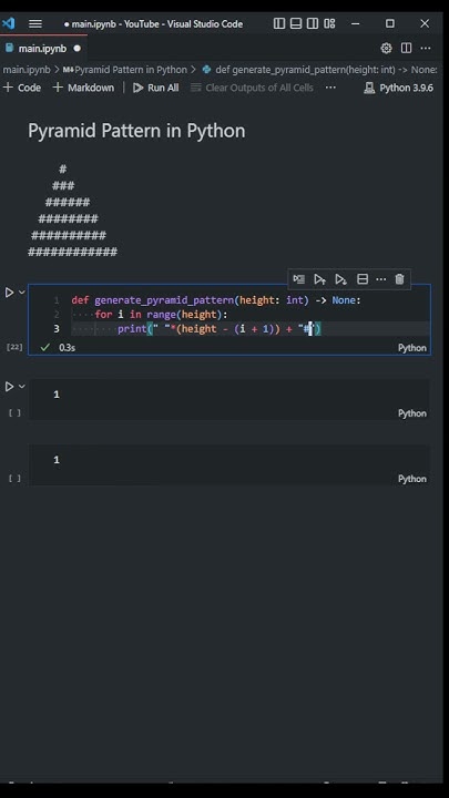 How to generate a Pyramid Pattern in Python - YouTube