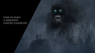 How to paint a werewolf fantasy landscape | concept art tutorial photoshop |Concept Art Process screenshot 5