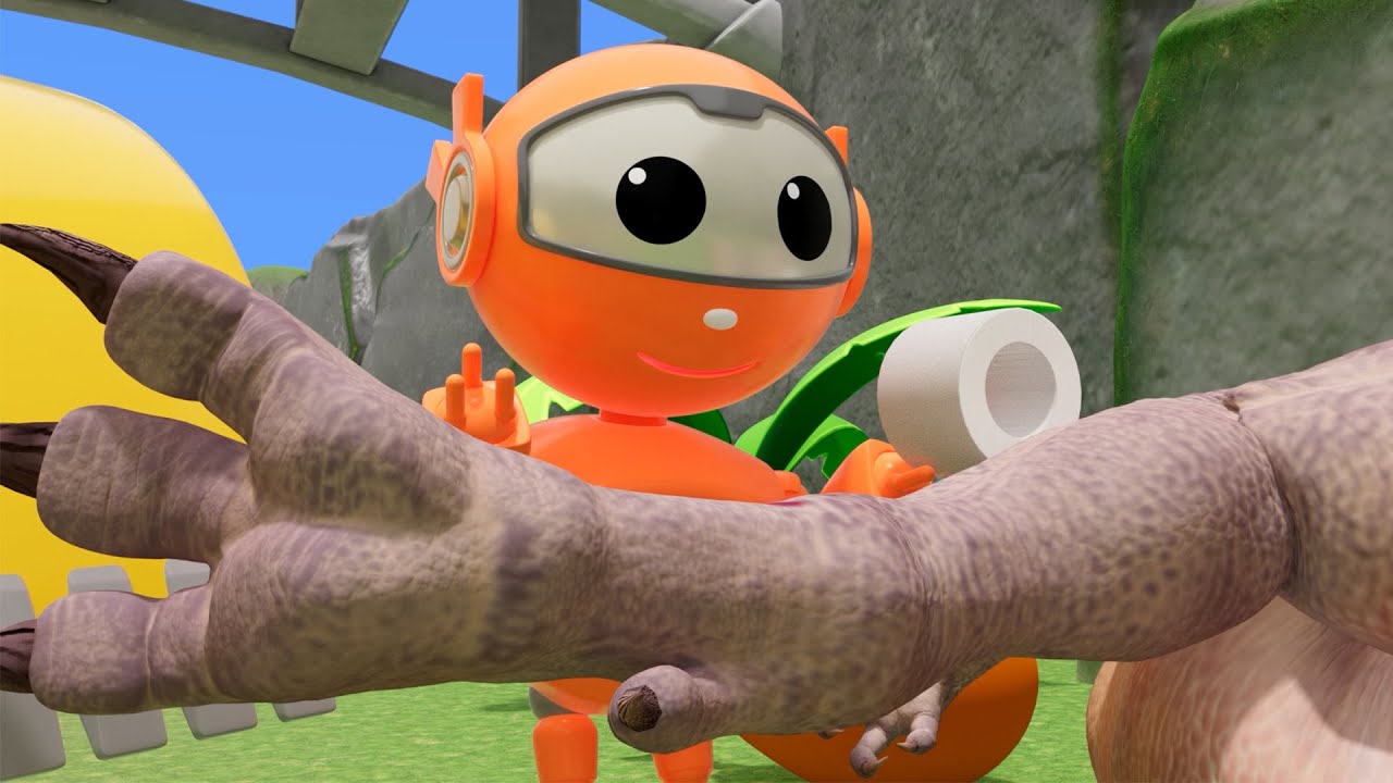 Taiyi treats the leg of the Tyrannosaurus Rex