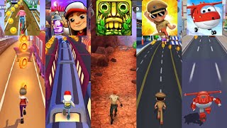 Subway Princess Runner 🆚 Temple Run 2 🆚 Subway Surfers 🆚 Little Singham 🆚 Super Wings : Jett Run screenshot 1