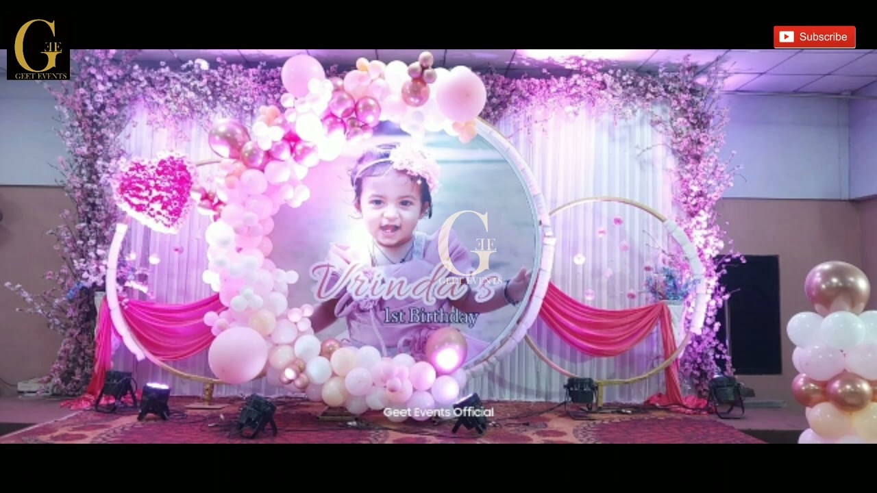 Birthday stage decoration|girl birthday stage decoration|birthday balloon decoration