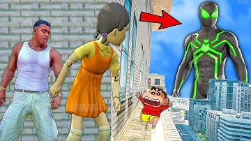 Franklin and Shinchan & Pinchan play HIDE AND KILL with Squid Game Doll In GTA 5