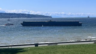 Another runaway barge drifts toward Vancouver shoreline