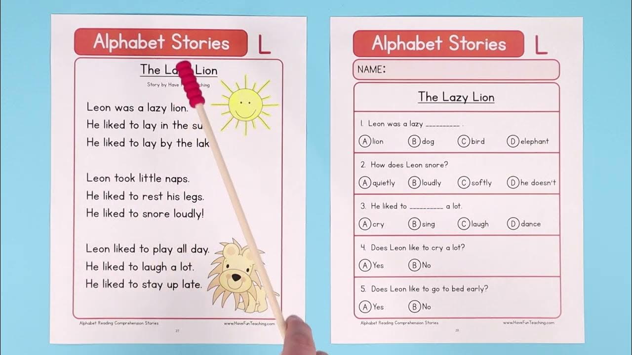Alphabet Stories Letter L Reading Comprehension Worksheet - YouTube